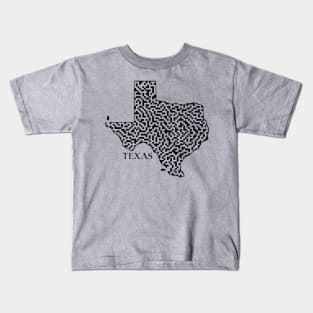 Texas State Outline Maze & Labyrinth Kids T-Shirt